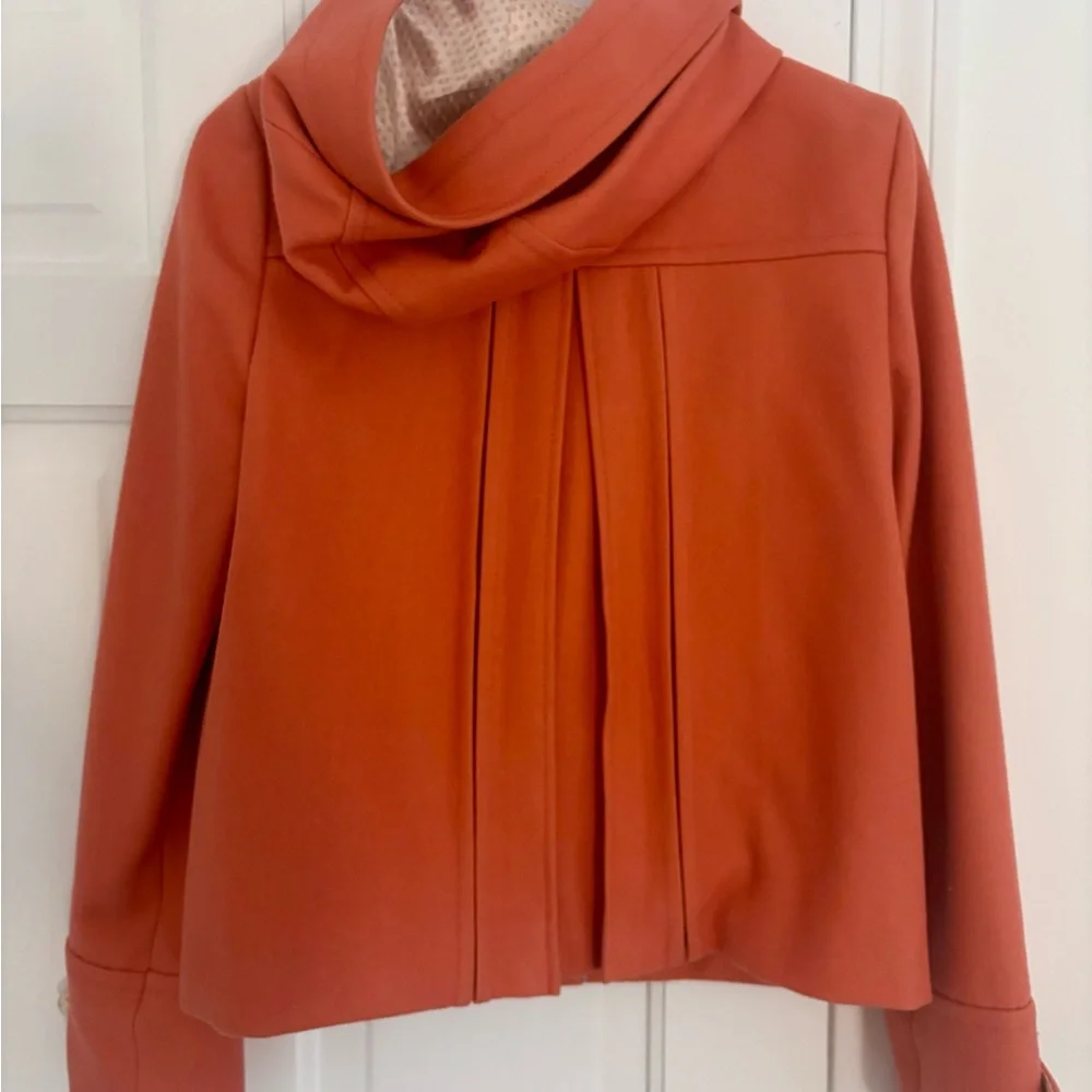 NWOT Anthropologie Elevenses Coral Toggle Jacket Size 2